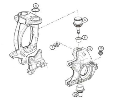 Renault Sport Traggelenk Achsschenkel oben Megane 3 RS