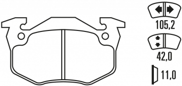 Ferodo DS 2500 Clio 2 RS Hinterachse