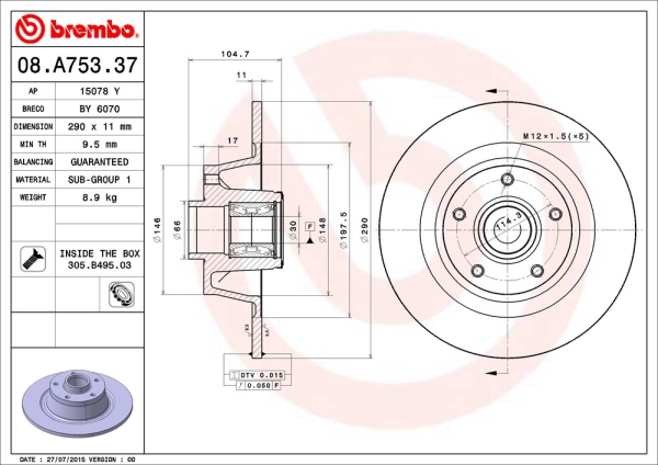 Brembo Prime HA Bremsscheiben Megane 3 RS