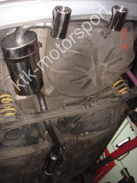 Edelstahl Abgasanlage 63mm Clio 2 RS Phase 1+2 im Phase 3 Look, mit EG Genehmigung